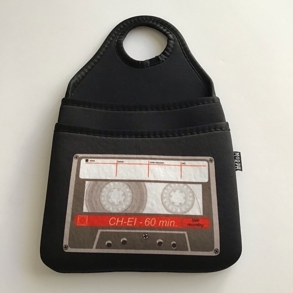 Vintage Cassette Music Neoprene Case Hanger Pocket Ear Buds Car Phone Tech Cords - Picture 9 of 16